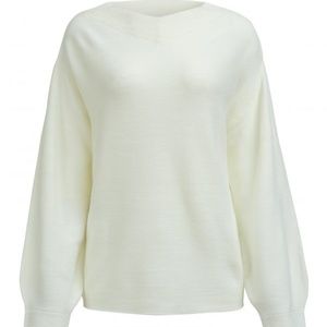 LiZEY Women’s V-neck Pullover Sweater White